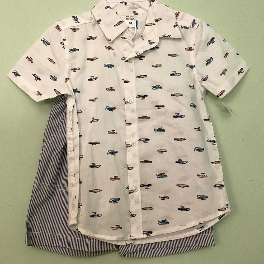 NWT Carters Button down Shirt and Shorts